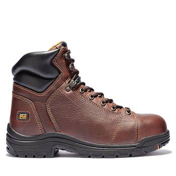 Timberland Férfi PRO TiTAN 6" Lace Alloy Toe Munkavédelmi Bakancs Gesztenyebarna